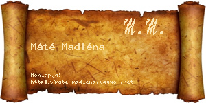 Máté Madléna névjegykártya